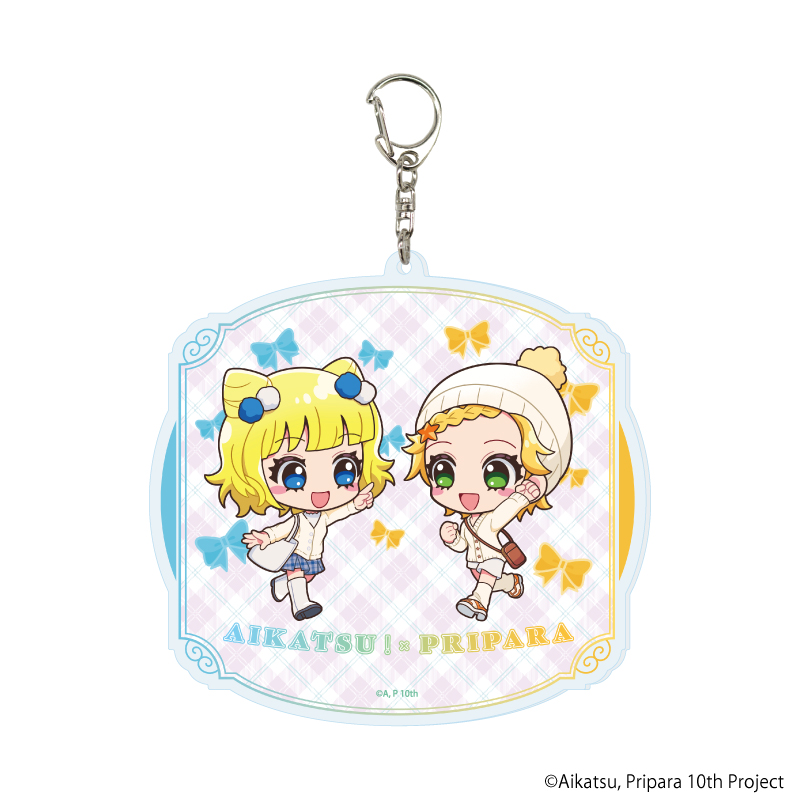 アイカツ！×プリパラ THE MOVIE -出会いのキセキ！-_デカアクリルキーホルダー03/ひなき＆みれぃ(ミニキャライラスト)
