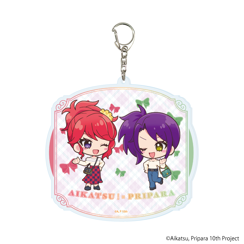 アイカツ！×プリパラ THE MOVIE -出会いのキセキ！-_デカアクリルキーホルダー04/珠璃＆シオン(ミニキャライラスト)