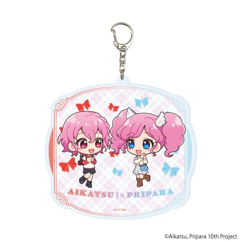 アイカツ！×プリパラ THE MOVIE -出会いのキセキ！-_デカアクリルキーホルダー06/まどか＆レオナ(ミニキャライラスト)