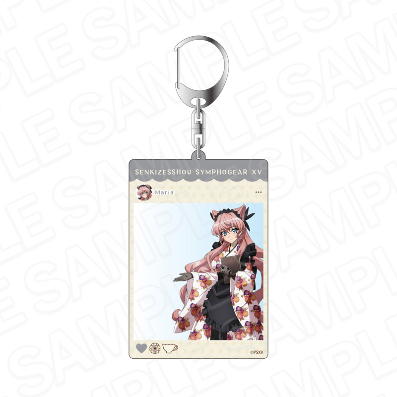 戦姫絶唱シンフォギアXV_SNS風アクリルキーホルダー マリア・カデンツァヴナ・イヴ レトロカフェ ver.