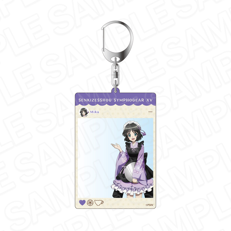 戦姫絶唱シンフォギアXV_SNS風アクリルキーホルダー 小日向 未来 レトロカフェ ver.