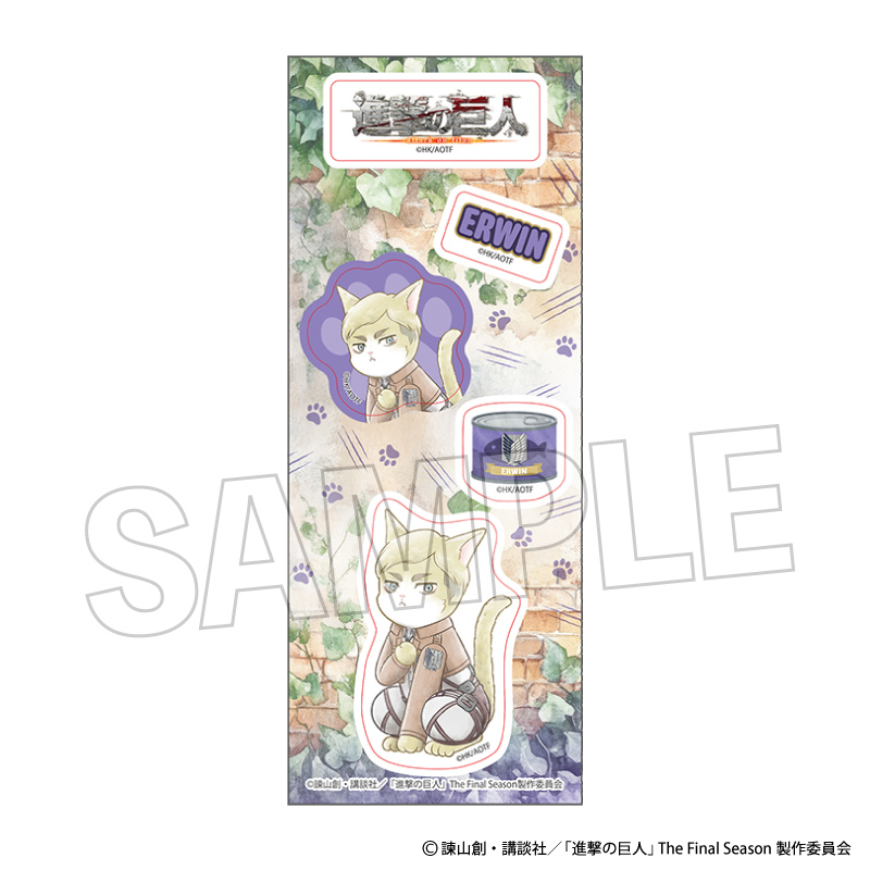 進撃の巨人_調査兵にゃん　ステッカー　エルヴィン