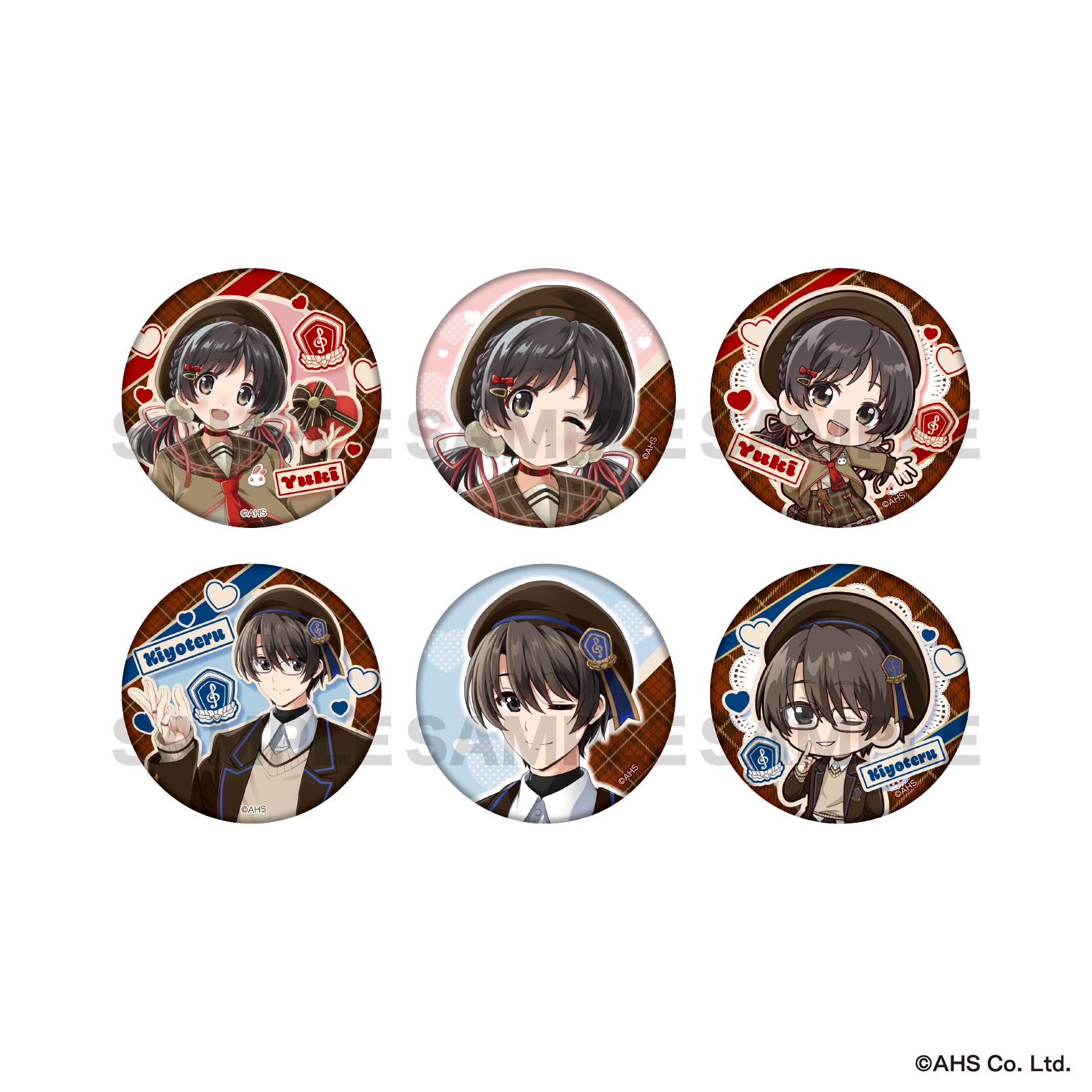 歌愛ユキ・氷山キヨテル_トレーディングマット缶バッジ / 全6種（コンプリートBOX/6個入り）