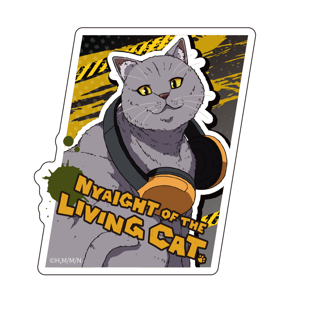 ニャイト・オブ・ザ・リビングキャット_ダイカットステッカー　メタルヘッド