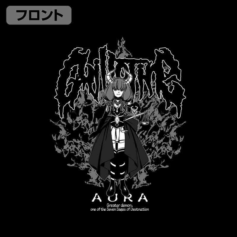 葬送のフリーレン　アウラ　スリーブ 葬送のフリーレン_XLサイズ_アウラ 袖リブロングスリーブTシャツ/BLACK