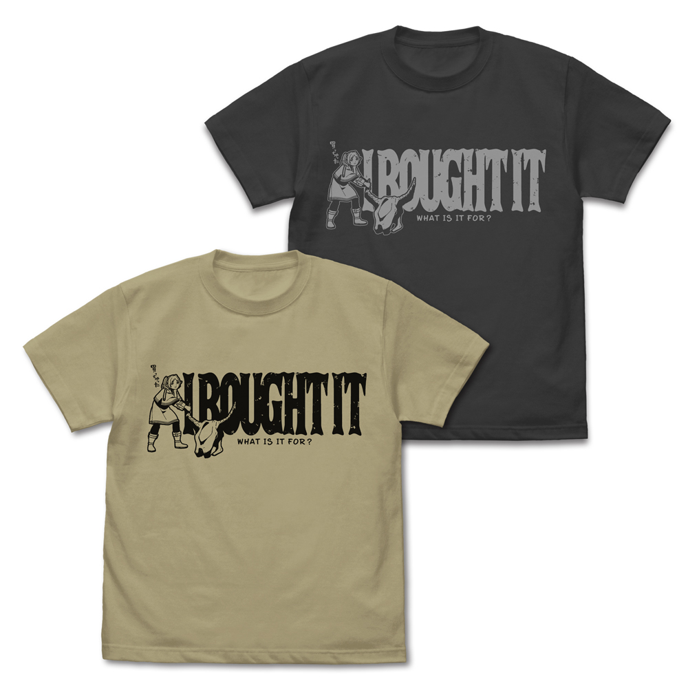 葬送のフリーレン_XLサイズ_フリーレン「買っちゃった」Tシャツ/SAND KHAKI