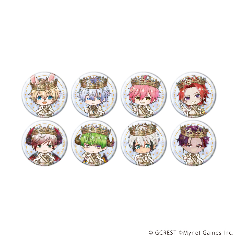 夢王国と眠れる100人の王子様_(57mm)_ホログラム缶バッジ18/コンプリートセット(全8種)(ミニキャライラスト)【コンプリートセット/8個入り】