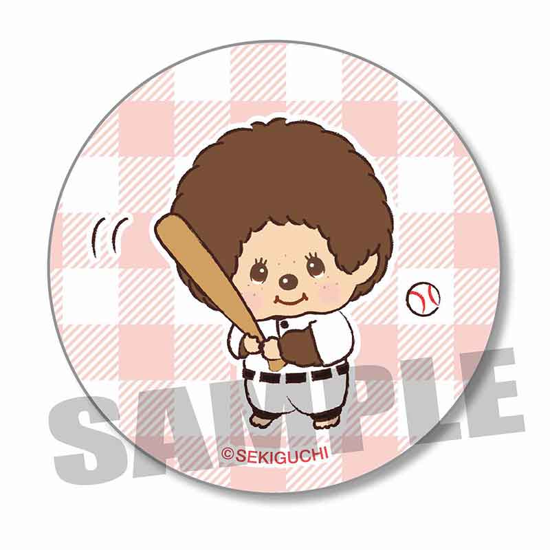 モンチッチ_缶バッジ モンチッチ スポーツ/野球