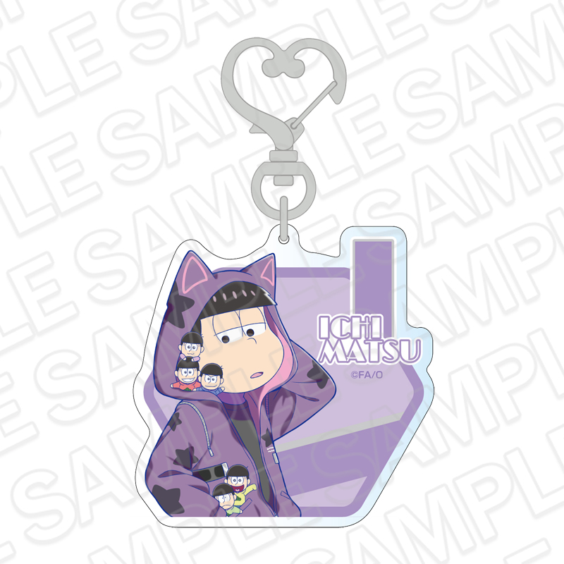 おそ松さん_ホログラムキーホルダー 一松 ぬいと一緒 ver.