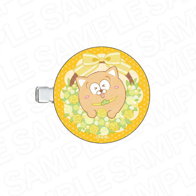 まついぬ_フロッキーアクリルヘアクリップ ポメラニアン 6周年 ver.