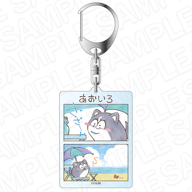 まついぬ_ホログラムキーホルダー ハスキー まついぬたいむ ver.