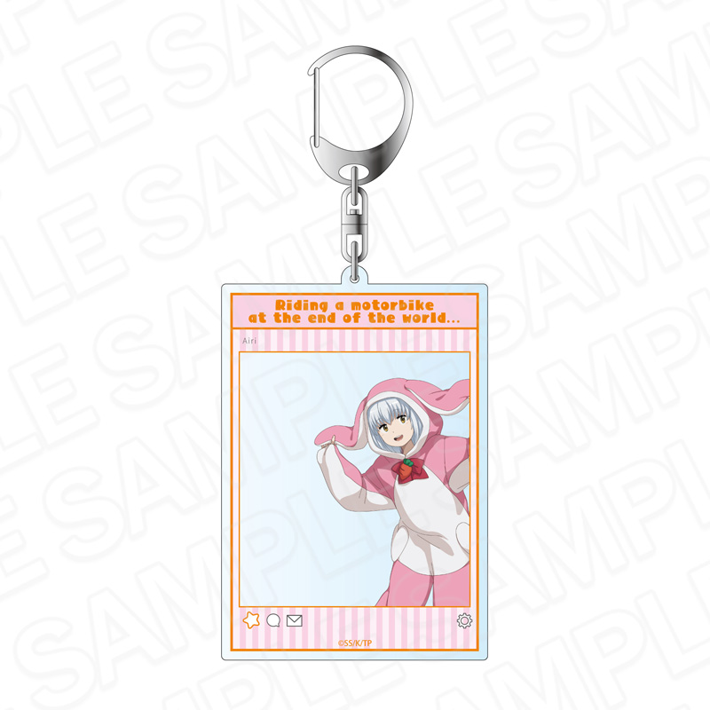 終末ツーリング_SNS風アクリルキーホルダー アイリ もこもこパジャマ ver.