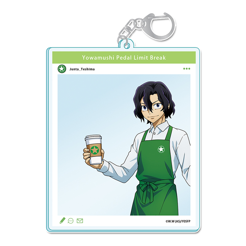 弱虫ペダル LIMIT BREAK_描き下ろし SNS風アクリルキーホルダー【手嶋純太】お仕事チャレンジ！ver.