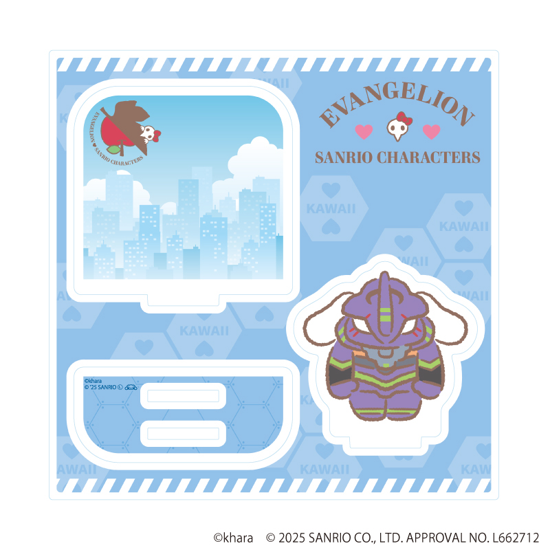 エヴァンゲリオン×サンリオキャラクターズ_アクリルスタンドプレート01/初号機×シナモロール(コラボイラスト)