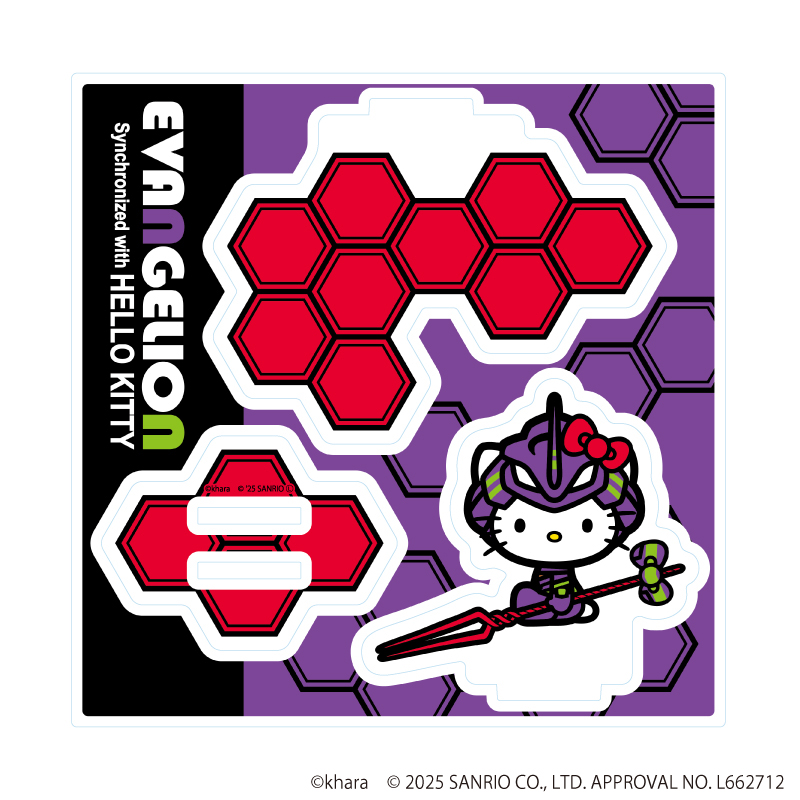 エヴァンゲリオン×サンリオキャラクターズ_アクリルスタンドプレート06/初号機×ハローキティ(コラボイラスト)