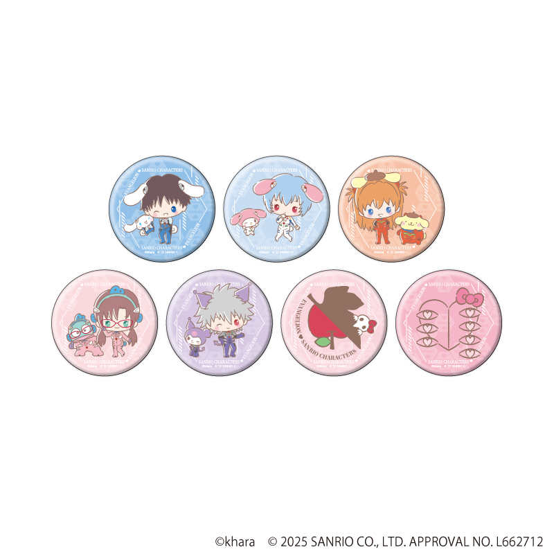 エヴァンゲリオン×サンリオキャラクターズ_缶バッジ01/コンプリートセット(全7種)(コラボイラスト)【コンプリートセット/7個入り】