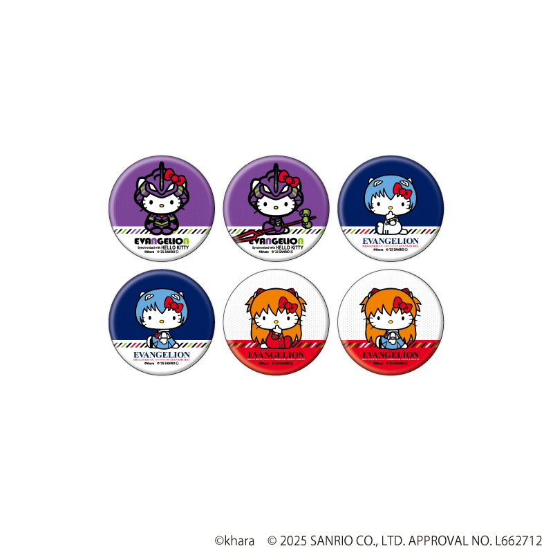 エヴァンゲリオン×サンリオキャラクターズ_缶バッジ02/コンプリートセット(全6種)(コラボイラスト)【コンプリートセット/6個入り】