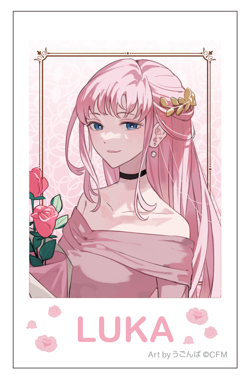 初音ミクシリーズ_チェキプリント／巡音ルカ　パーティードレス　Art by うごんば