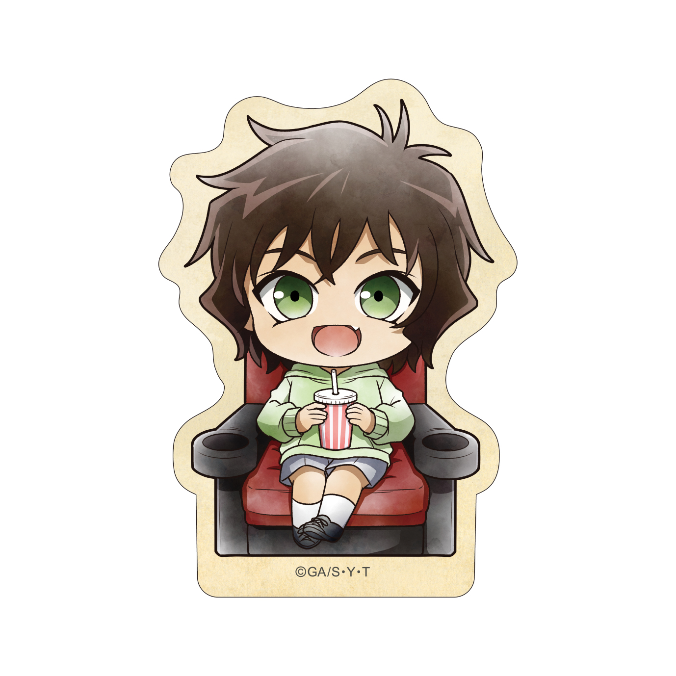 名探偵コナン_ステッカー　世良真純　ミニキャラ　映画鑑賞