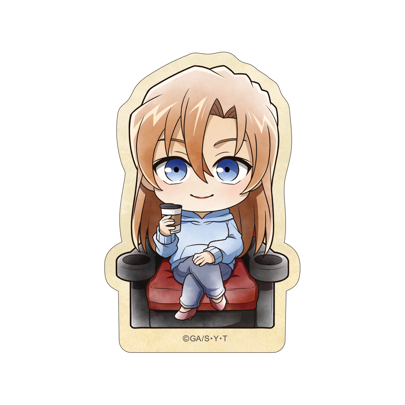 名探偵コナン_ステッカー　萩原千速　ミニキャラ　映画鑑賞