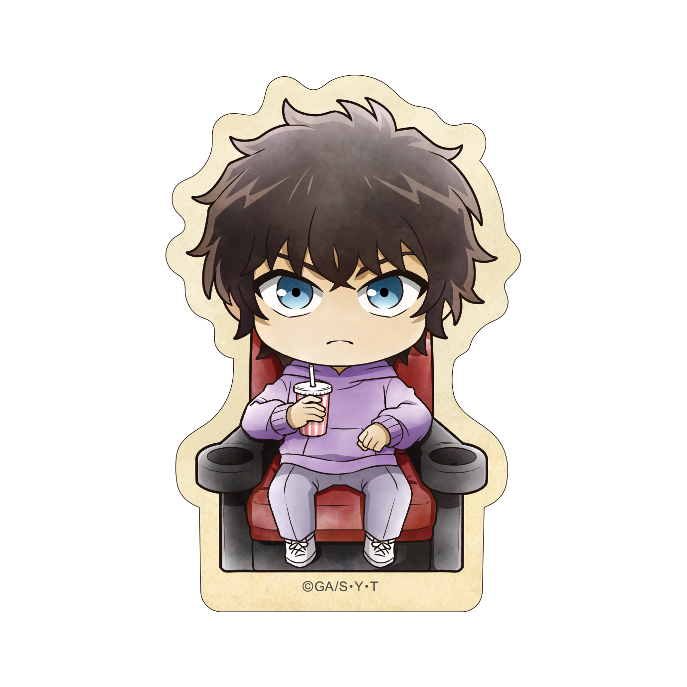 名探偵コナン_ステッカー　松田陣平　ミニキャラ　映画鑑賞