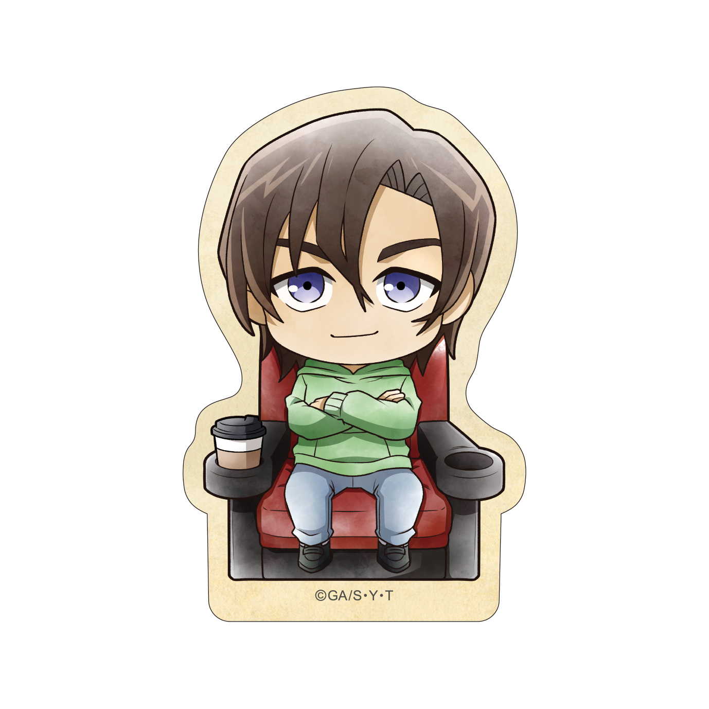 名探偵コナン_ステッカー　萩原研二　ミニキャラ　映画鑑賞