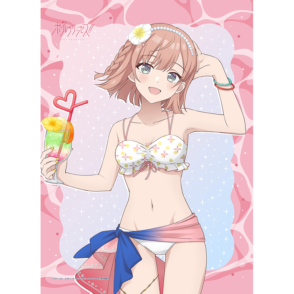 ポールプリンセス!!_描き下ろしB2タペストリー(星北ヒナノ/水着)Wスエード