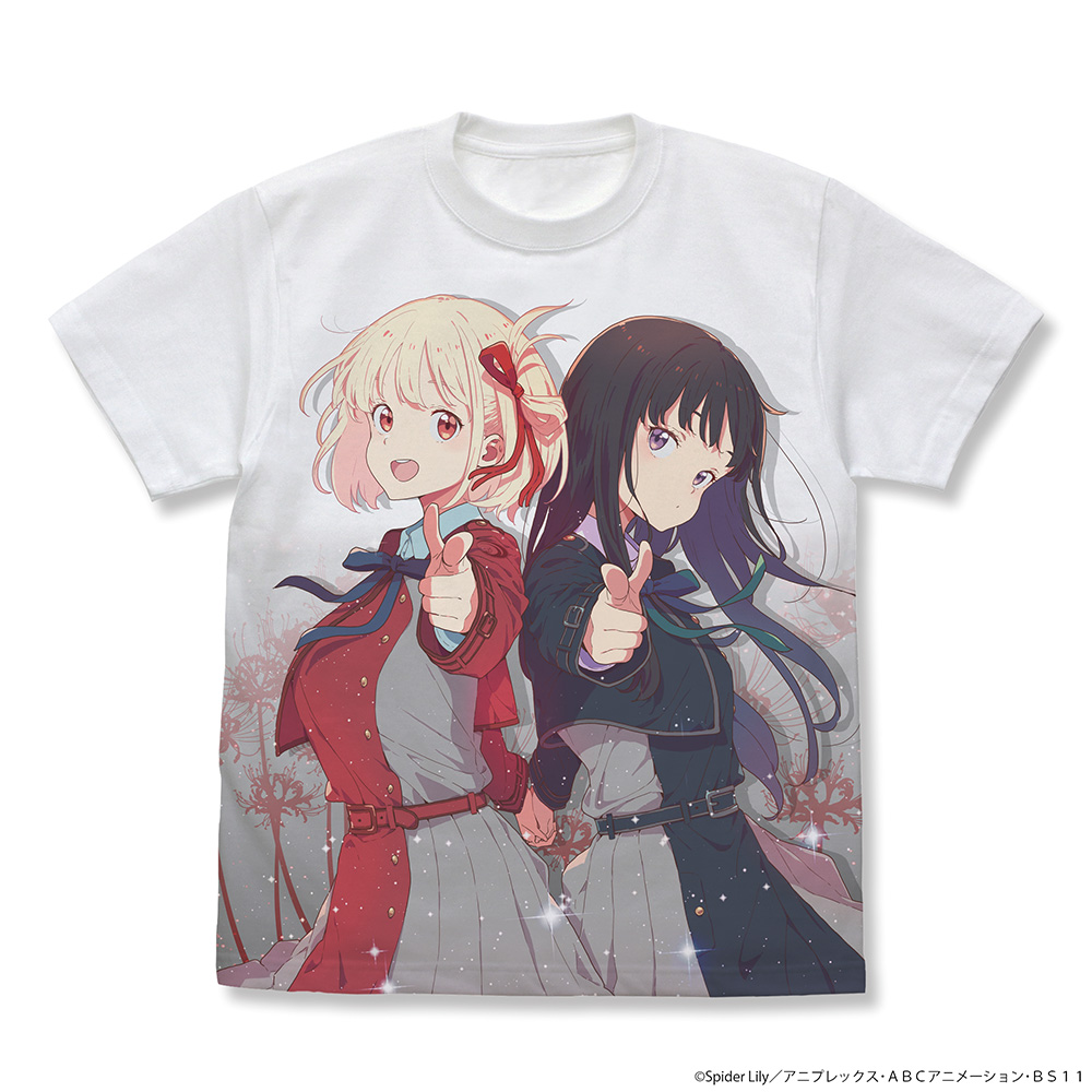 リコリス・リコイル_Mサイズ_千束&たきな フルグラフィックTシャツ/WHITE