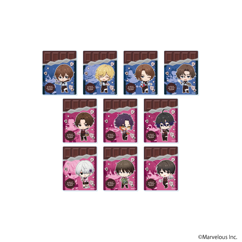 千銃士:Rhodoknight_アクリルカード03/バレンタインver. コンプリートセット(全10種)(ミニキャライラスト)【コンプリートセット/10個入り】