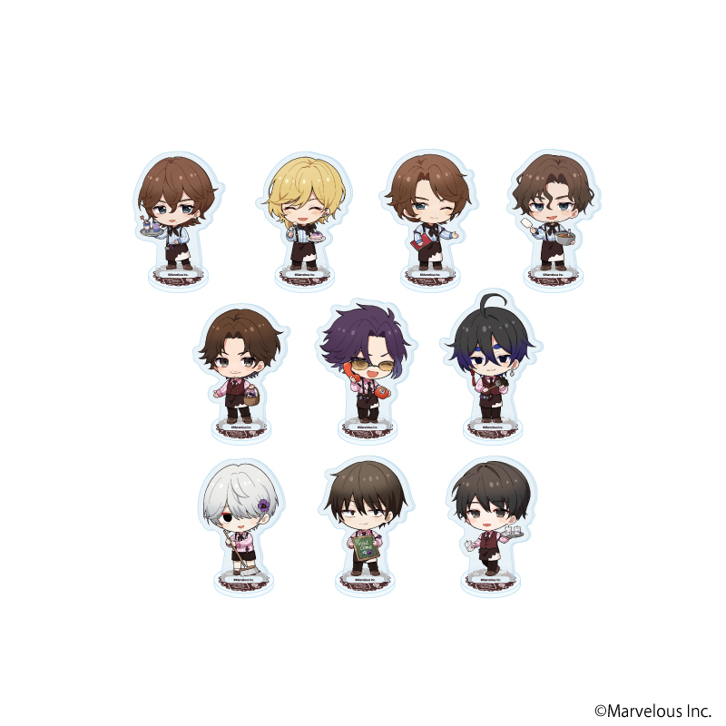 千銃士:Rhodoknight_アクリルぷちスタンド53/バレンタインver. コンプリートセット(全10種)(ミニキャライラスト)【コンプリートセット/10個入り】