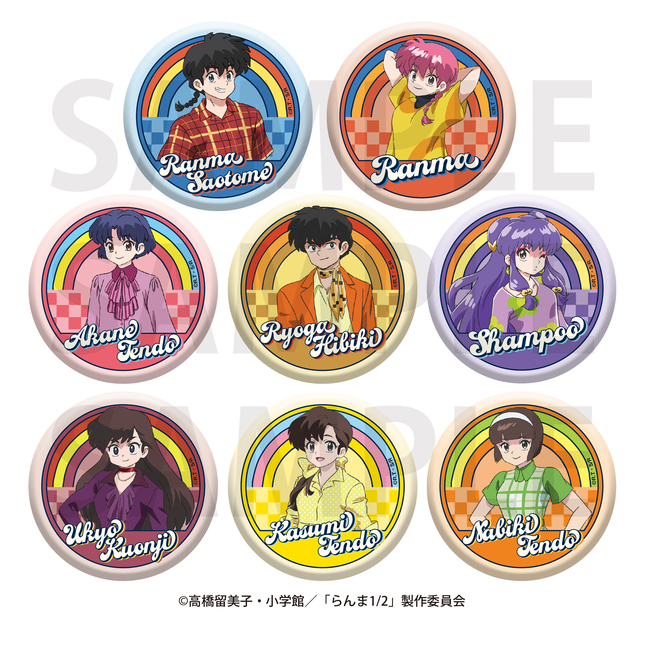 らんま1/2_トレーディングメタリック缶バッジ「アメリカンレトロ」(全8種)　【BOX／8個入り】