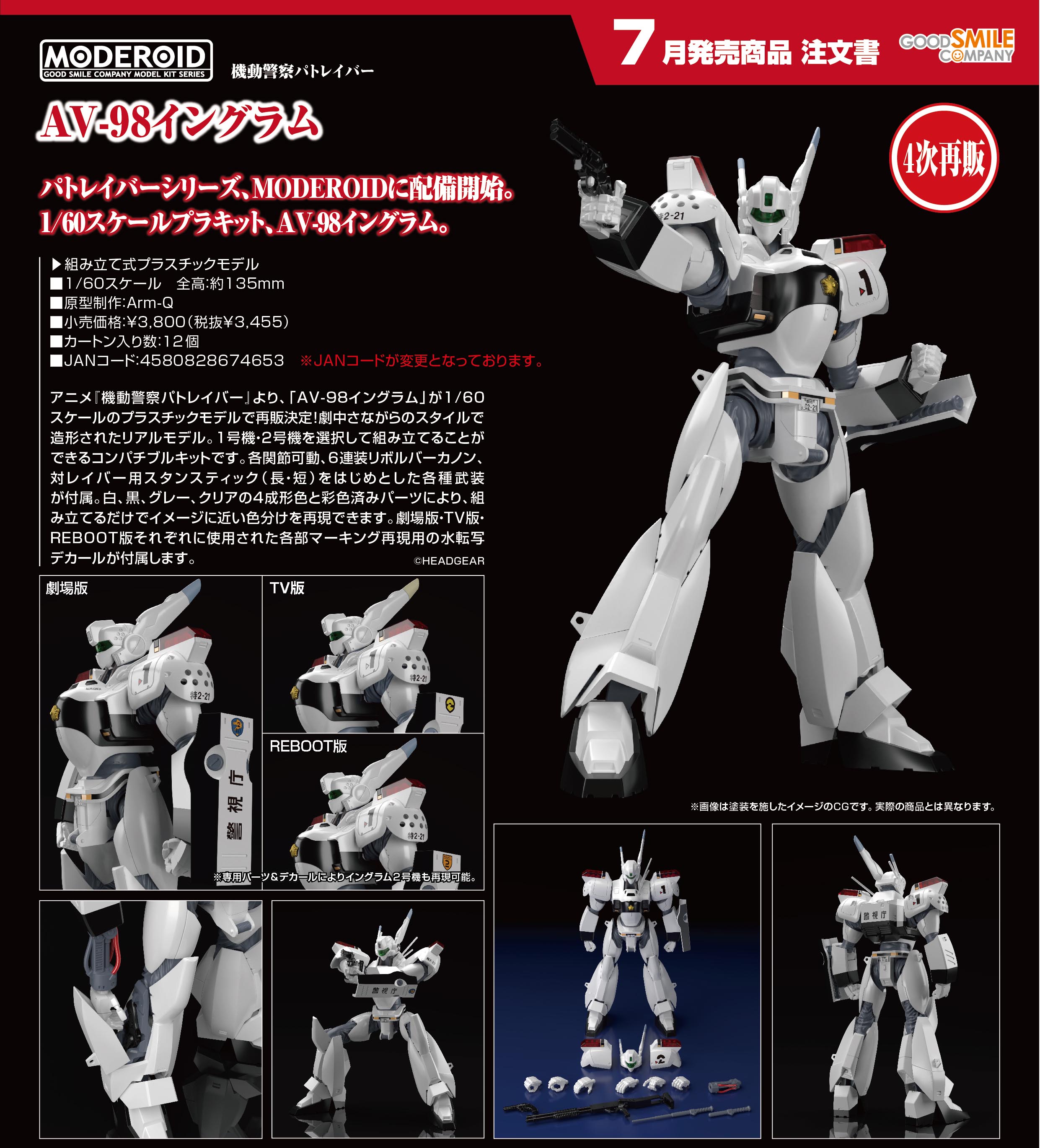 機動警察パトレイバー_MODEROID AV-98イングラム