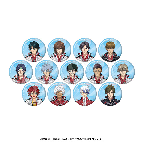 新テニスの王子様_トレーディング箔押し風マット缶バッジ 選手名鑑Ver.【BOX／13個入り】
