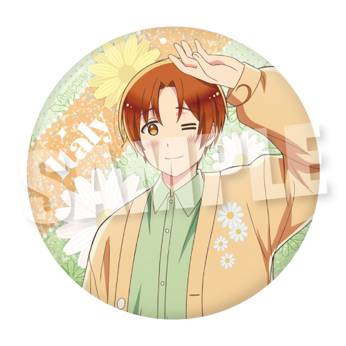 ヘタリア World☆Stars_BIGホログラム缶バッジ パステルフラワーコーデVer. イタリア