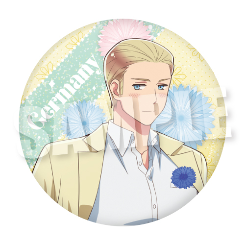 ヘタリア World☆Stars_BIGホログラム缶バッジ パステルフラワーコーデVer. ドイツ