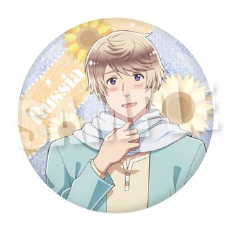 ヘタリア World☆Stars_BIGホログラム缶バッジ パステルフラワーコーデ