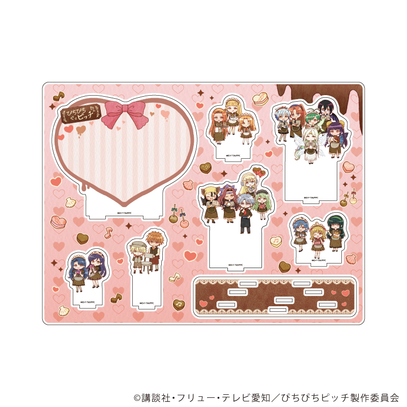 マーメイドメロディーぴちぴちピッチ_アクリルジオラマ06/集合デザイン バレンタインver.(レトロアートイラスト)