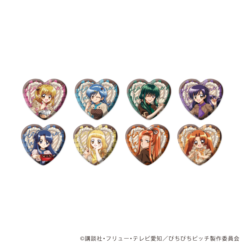 マーメイドメロディーぴちぴちピッチ_ハート型缶バッジ01/バレンタインver. コンプリートセット(全8種)(描き下ろしイラスト)【コンプリートセット/8個入り】