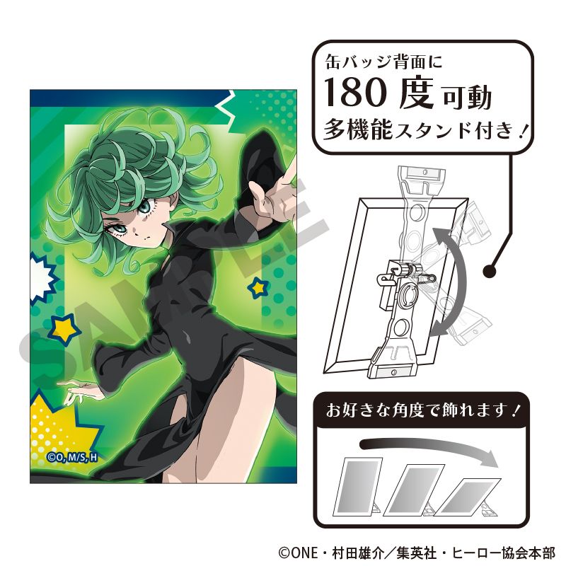 ワンパンマン展 戦慄のタツマキ　地獄のフブキ 缶バッジ特典コースターふわころりん ワンパンマン_アート缶バッジ 戦慄のタツマキ | ワンパンマン公式