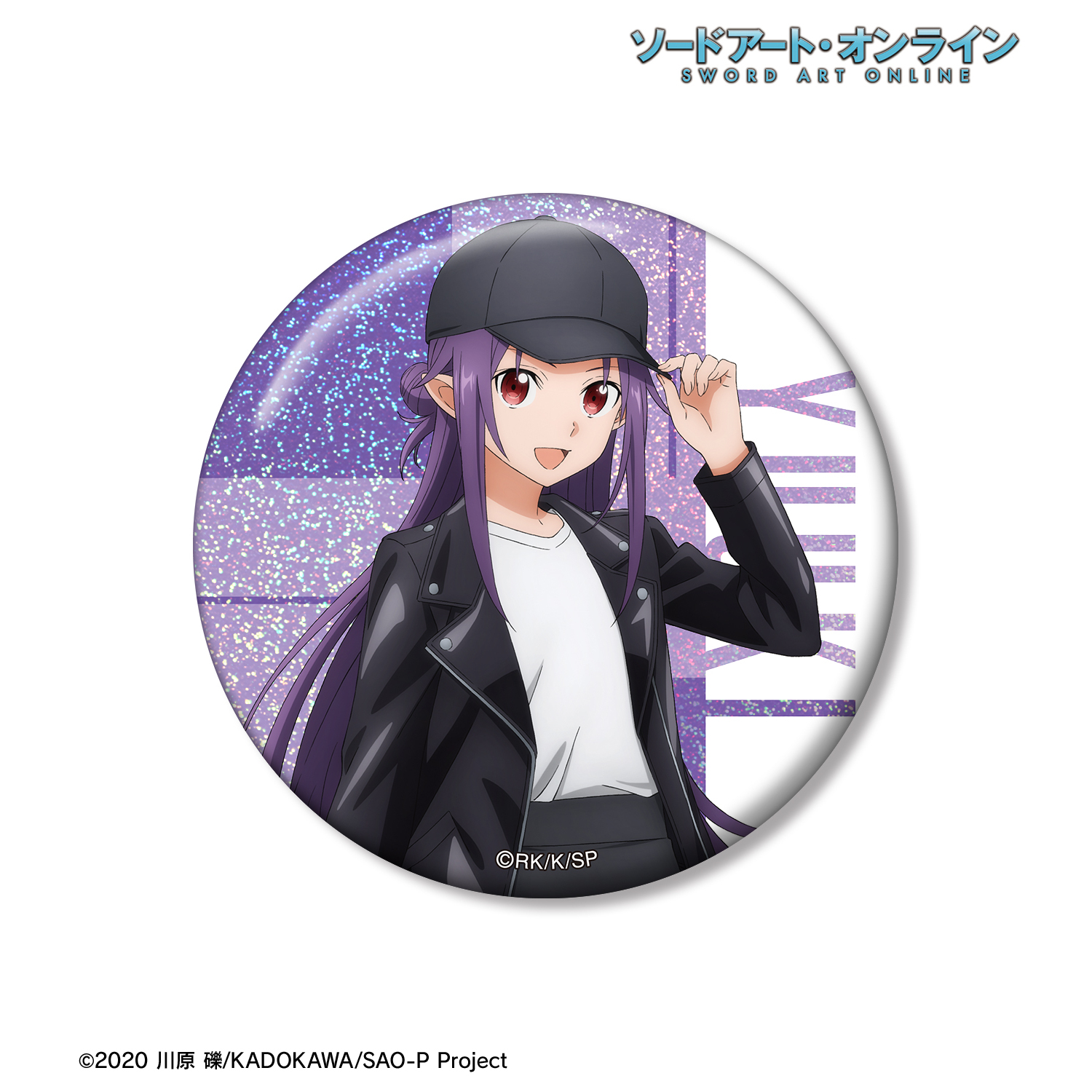 ソードアート・オンライン_描き下ろし ユウキ ライダースジャケットver. 75mmホログラム缶バッジ
