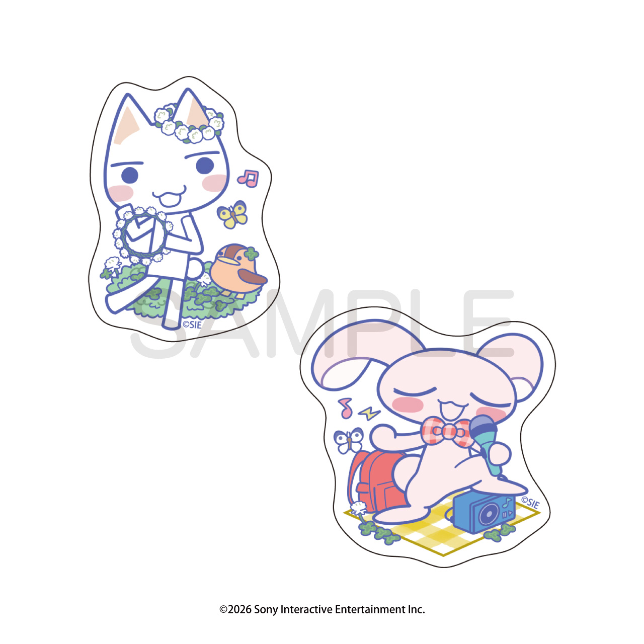 どこでもいっしょ_ピクニックでもいっしょ ダイカットステッカー <トロ 花冠ver.&ジュン>