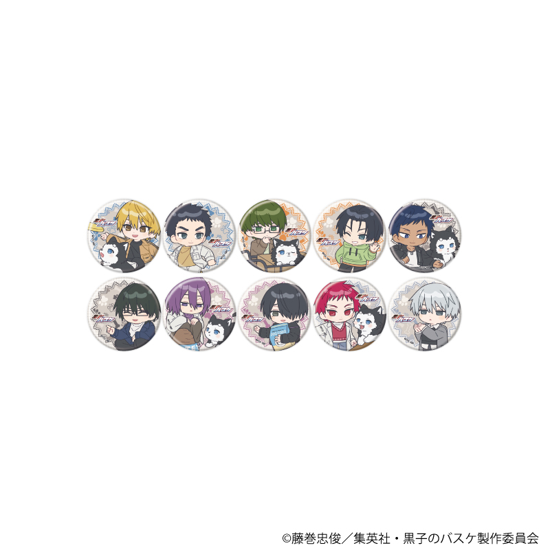 黒子のバスケ_缶バッジ36/テツヤ2号といっしょver. コンプリートセット(全10種)(ミニキャライラスト)【BOX/10個入り】