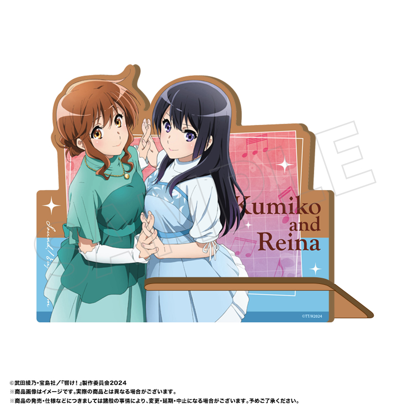 最終楽章 響け！ユーフォニアム_木製スマホスタンド　E　久美子＆麗奈（演奏会スタイル）