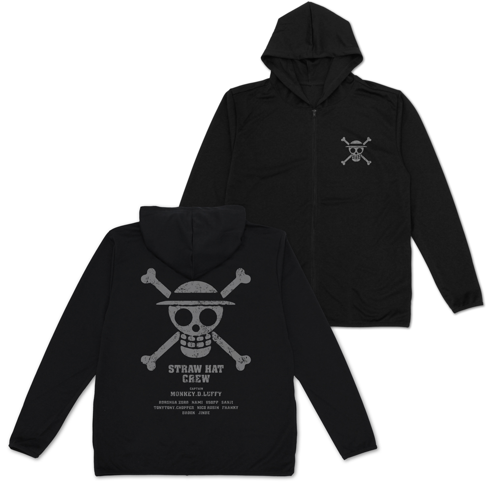 ワンピース_XXLサイズ_麦わらの一味 薄手ドライパーカー Ver.2.0/BLACK