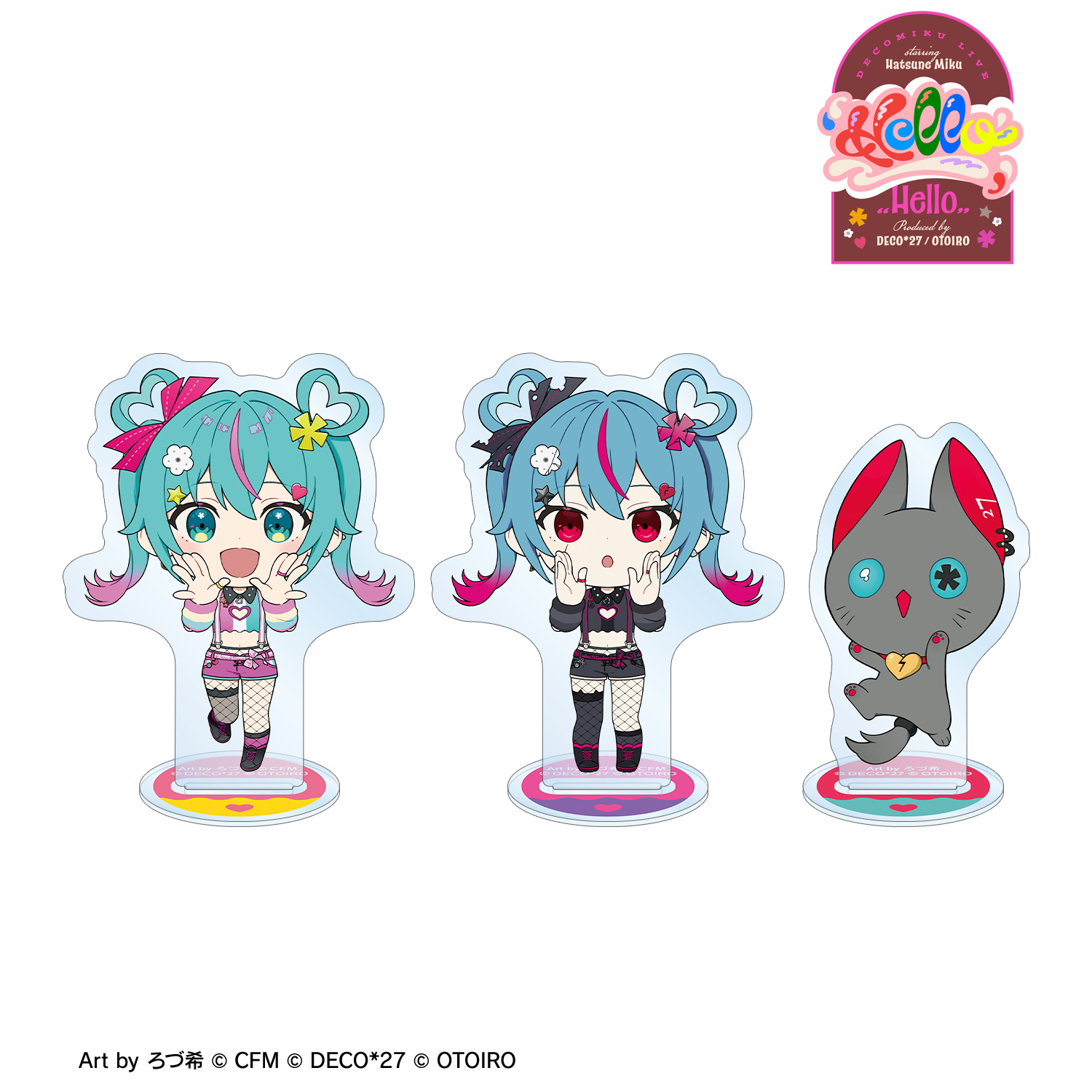 デコミクLIVE starring 初音ミク『Hello』Produced by DECO*27 / OTOIRO_デコミク&にーにゃ Art by ろづ希 アクリルスタンド3個セット
