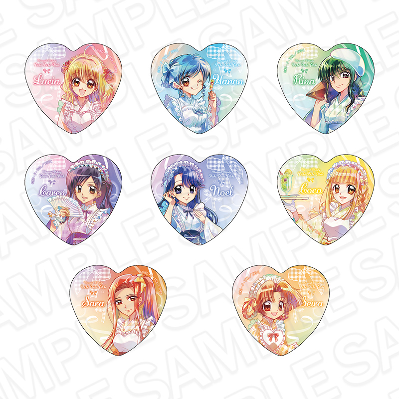 マーメイドメロディー ぴちぴちピッチ_ハート型カンバッジ(ランダム) PALE TONE series 和装メイド ver.　【コンプリートOPP／8個入り】