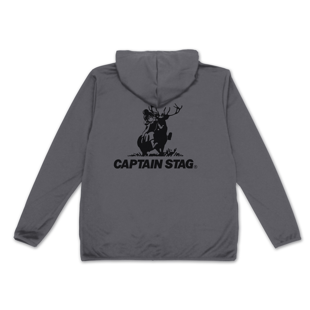 ゆるキャン△× キャプテンスタッグ_Mサイズ_薄手ドライパーカー/GRAY