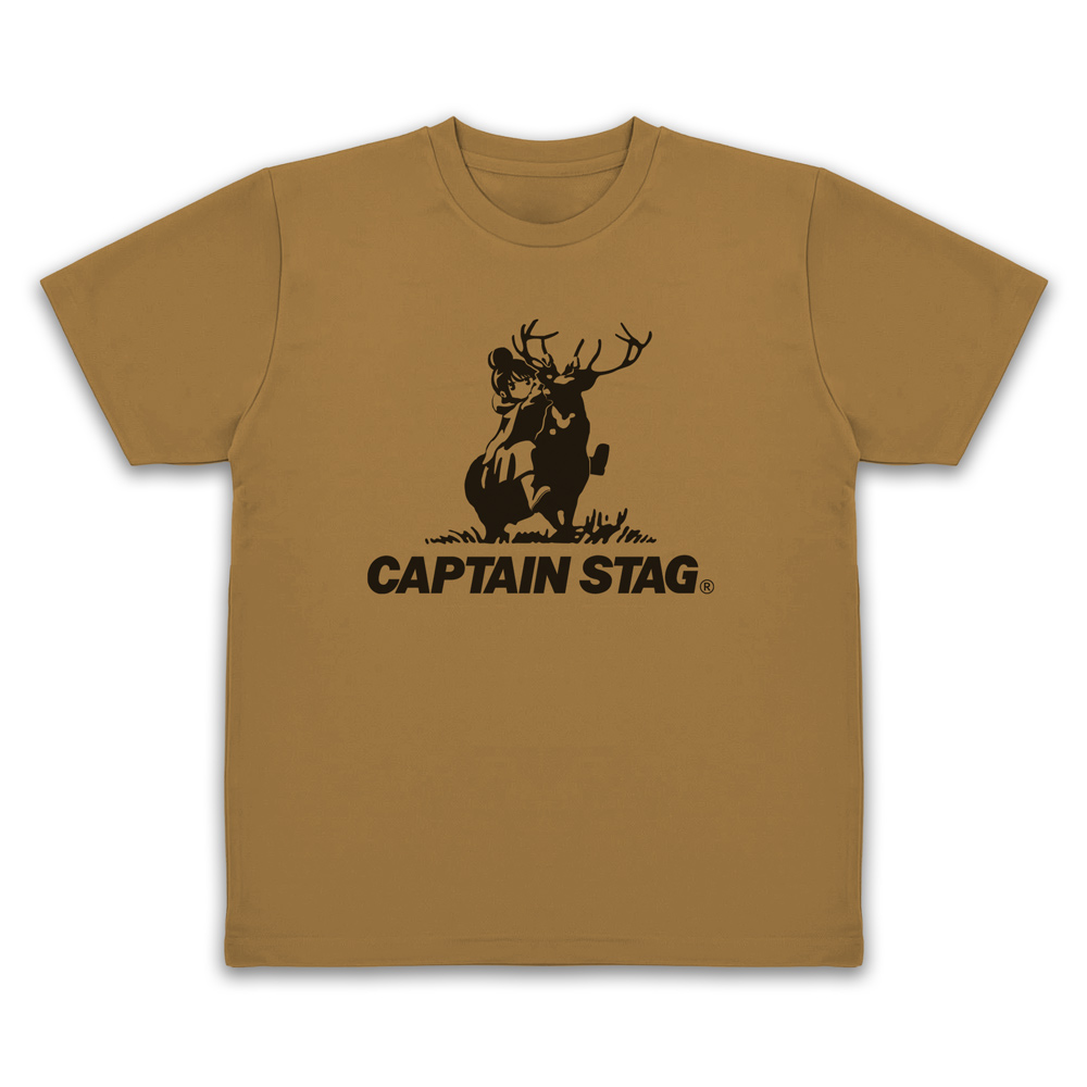 ゆるキャン△× キャプテンスタッグ_Lサイズ_ドライTシャツ/COYOTE