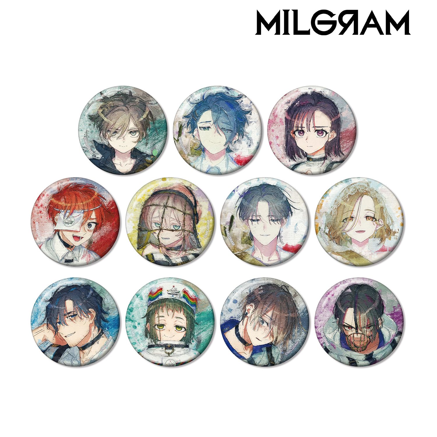 MILGRAM -ミルグラム-_トレーディング grunge CANVAS 缶バッジ(単位/コンプリートBOX)【コンプリートBOX／11個入り】