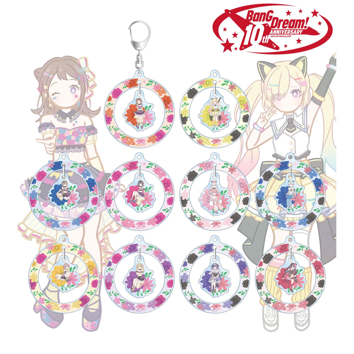 BanG Dream!_トレーディング Botania ゆらゆらアクリルキーホルダー ver.A(単位/コンプリートBOX)【BOX／10個入り】